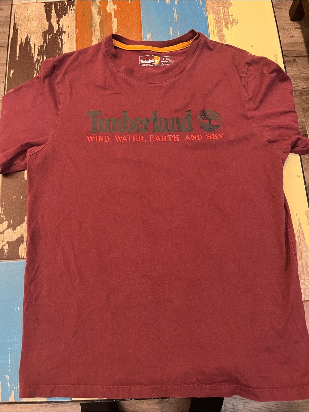 Timberland Maroon Short-Sleeve Logo Tee